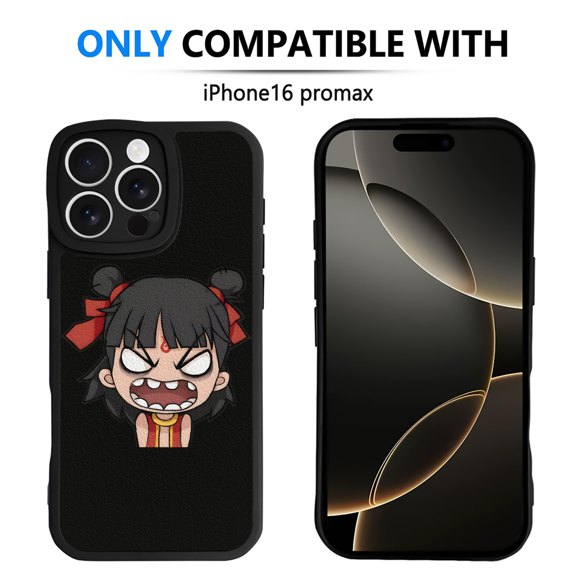 （画像用） Ne Zha 2 ナタ 魔童の大暴れ 【iPhone 16シリーズ対応】シリコンスマホケース（レザー調） 材質：シリコン